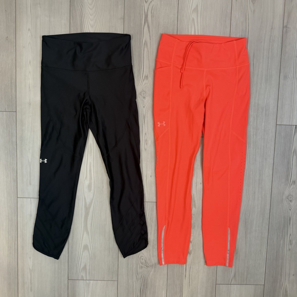 Lot Of‎ 2 Under Armour HeatGear Compression Women's Ankle Crop Pant Small